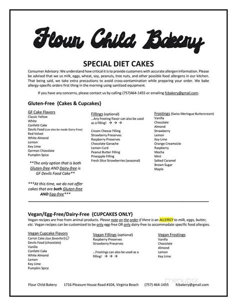 flourchild|flour child bakery menu.